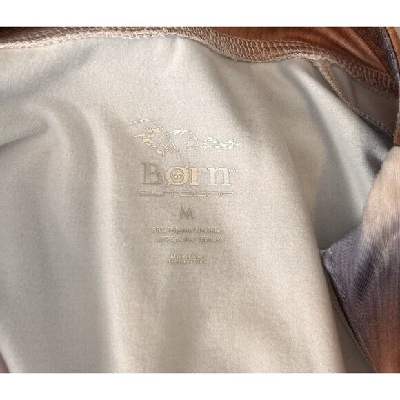 Born Outdoor 1/2 Zip Long Sleeve Stretch Ombré Pattern Thumbholes M Hiking Top - Picture 7 of 8